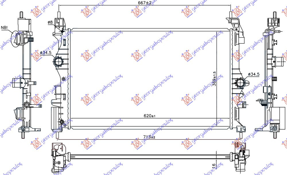 Radiator Apa - Opel Adam 2012 , 1300368