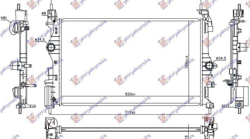 Radiator Apa - Opel Adam 2012 , 1300368