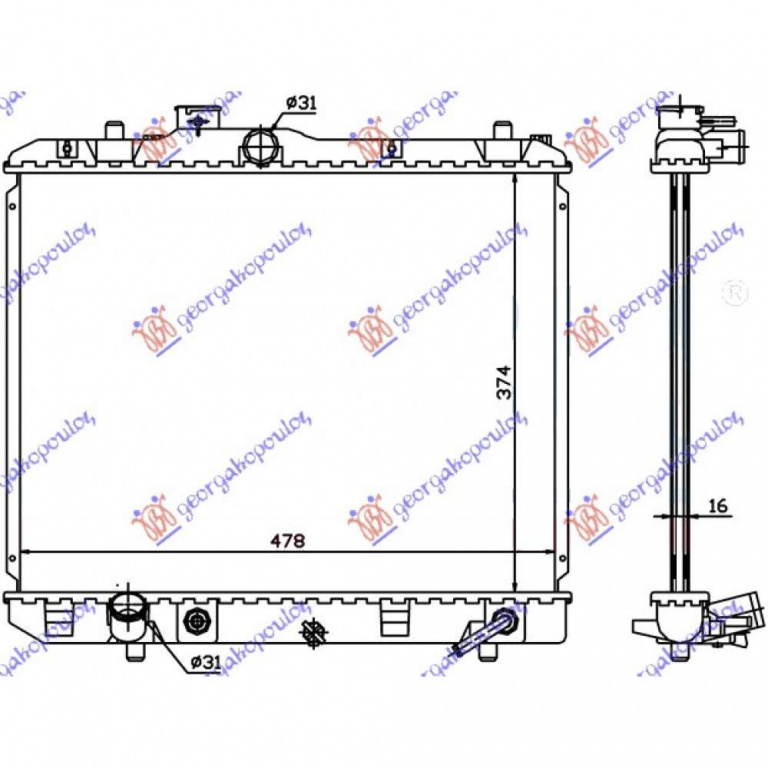 Radiator Apa - Opel Agila 2008 , 1770073kc0