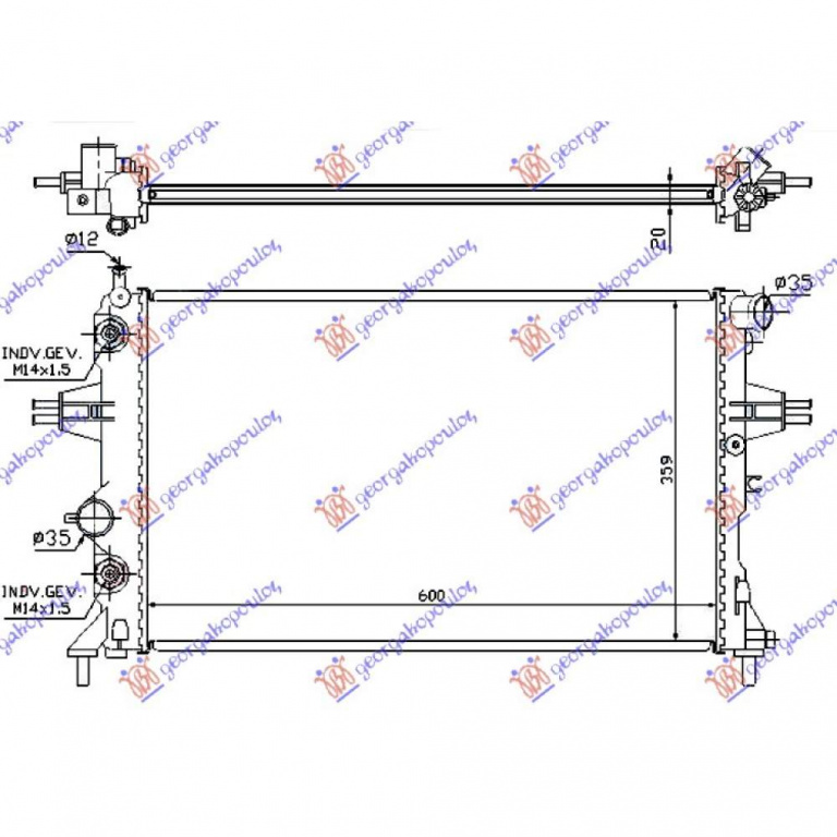 Radiator Apa - Opel Astra G 1998 , 1300189