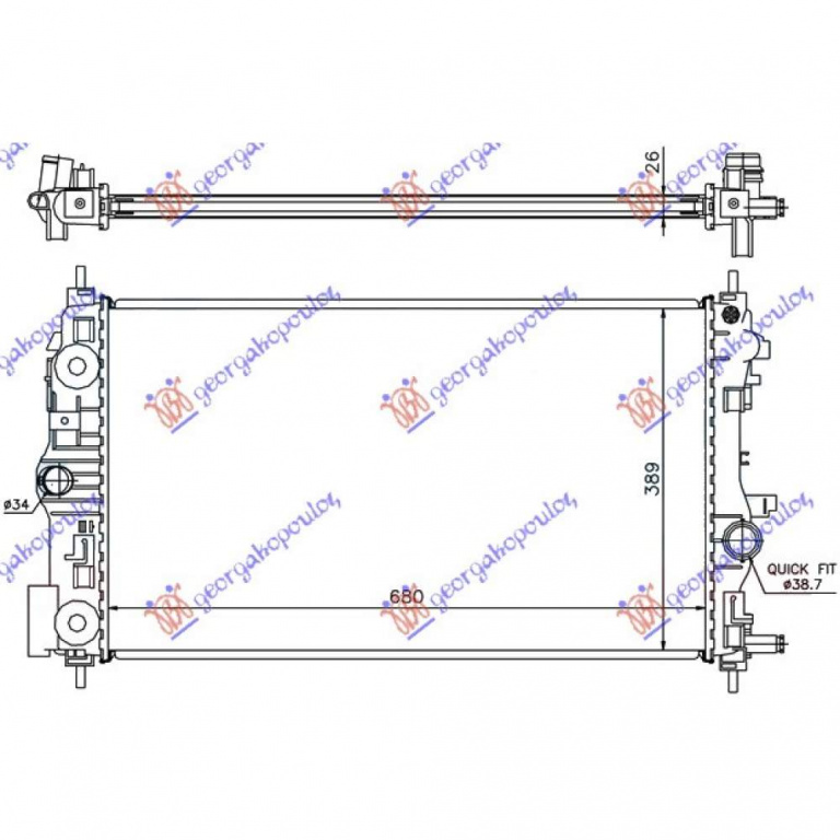 Radiator Apa - Opel Astra J 3 Usi /Gtc 2011 , 1300298