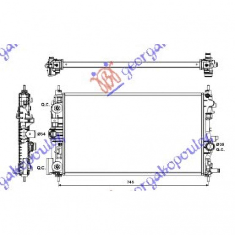 Radiator Apa - Opel Astra J 3 Usi /Gtc 2011 , 1300305