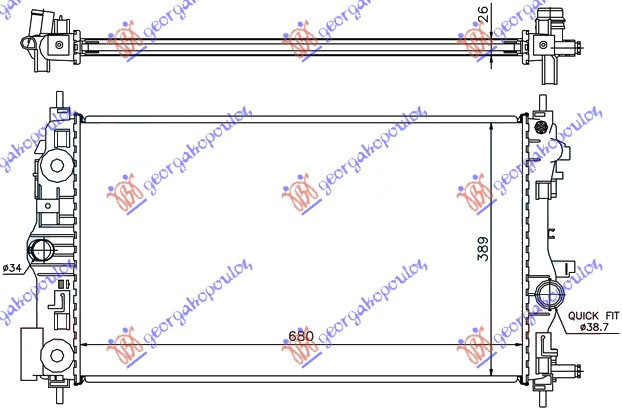 Radiator Apa - Opel Astra J 5 Usi/S.W. 2010 , 1300298