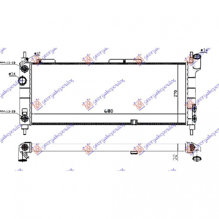 Radiator Apa - Opel Corsa B 1993 , 1300153