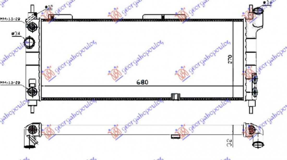 Radiator Apa - Opel Corsa B 1993 , 1300153