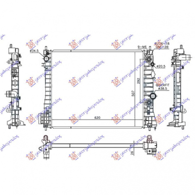 Radiator Apa - Opel Mokka X 2016 , 1300343
