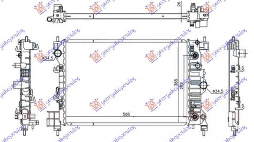 Radiator Apa - Opel Mokka X 2016 , 1300344