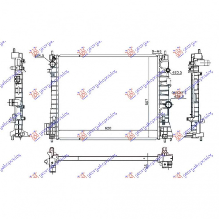 Radiator Apa - Opel Mokka X 2016 , 1300360