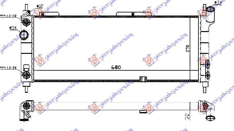 Radiator Apa - Opel Tigra 1995 , 1300153
