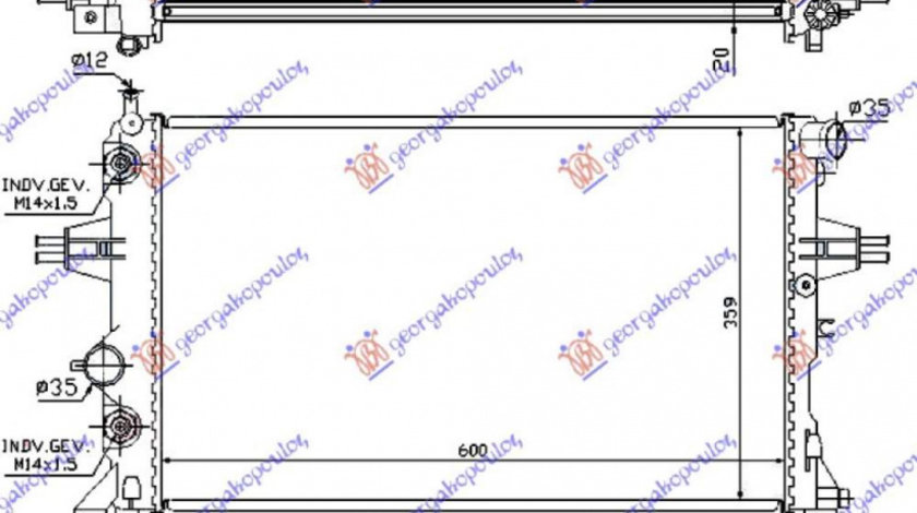 Radiator Apa - Opel Zafira 1999 , 1300196