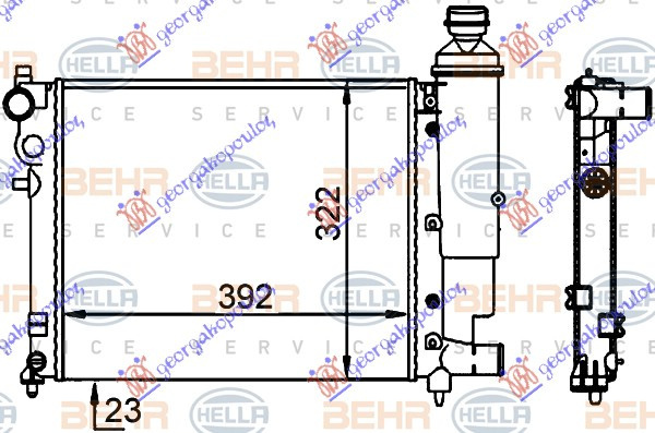 Radiator Apa - Peugeot 106 1996 , 1301.Sq