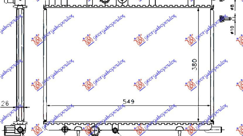 Radiator Apa - Peugeot 206 98 1999 , 1330-B3