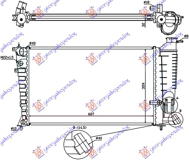 Radiator Apa - Peugeot 306 1993 , 1301.L8