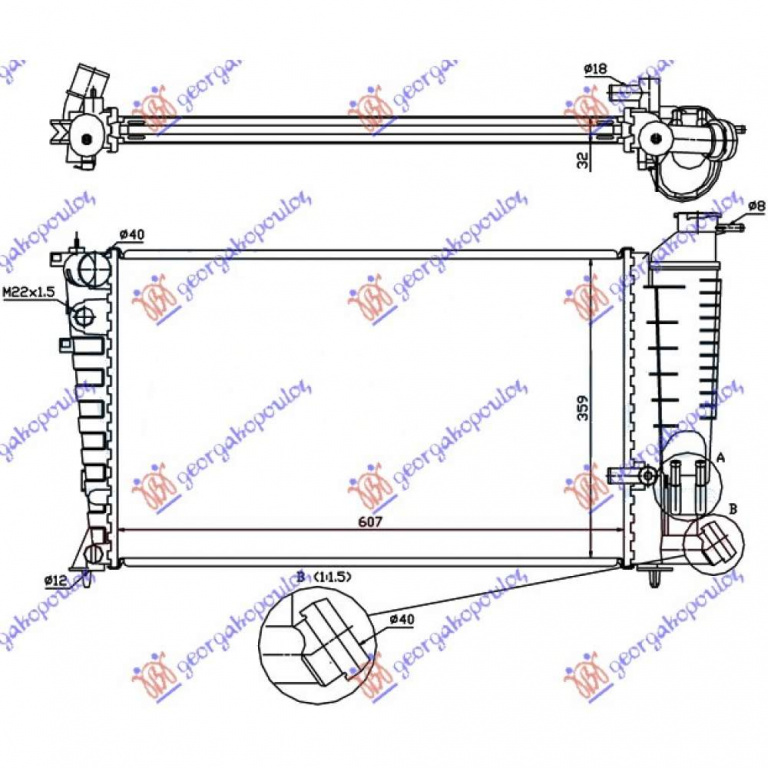 Radiator Apa - Peugeot 306 1999 , 1301.L8