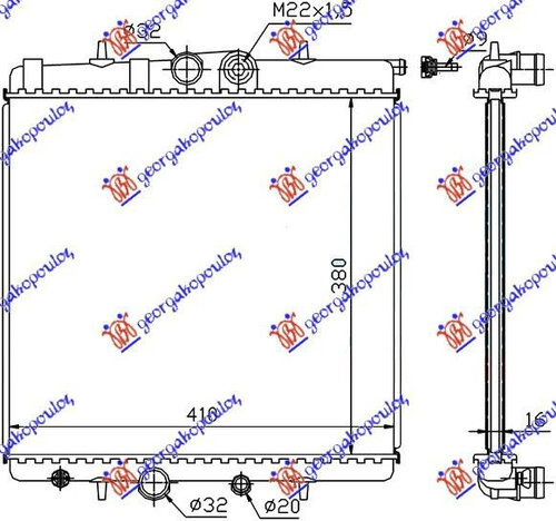 Radiator Apa - Peugeot 307 2001 , 1330.99