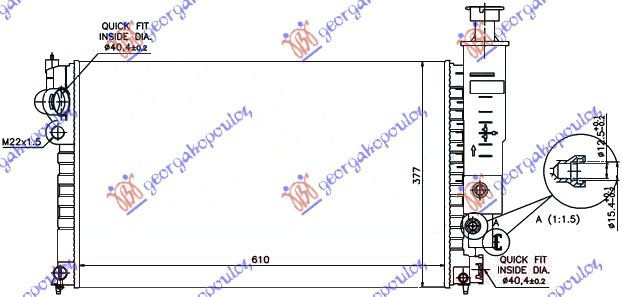 Radiator Apa - Peugeot 405 1993 , 1301g3