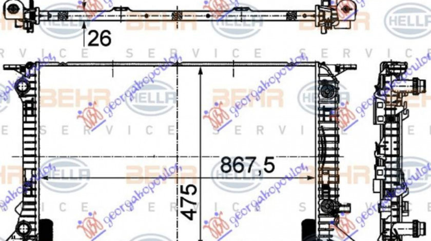 Radiator Apa - Porsche Cayenne 2003 , 7l6121253a