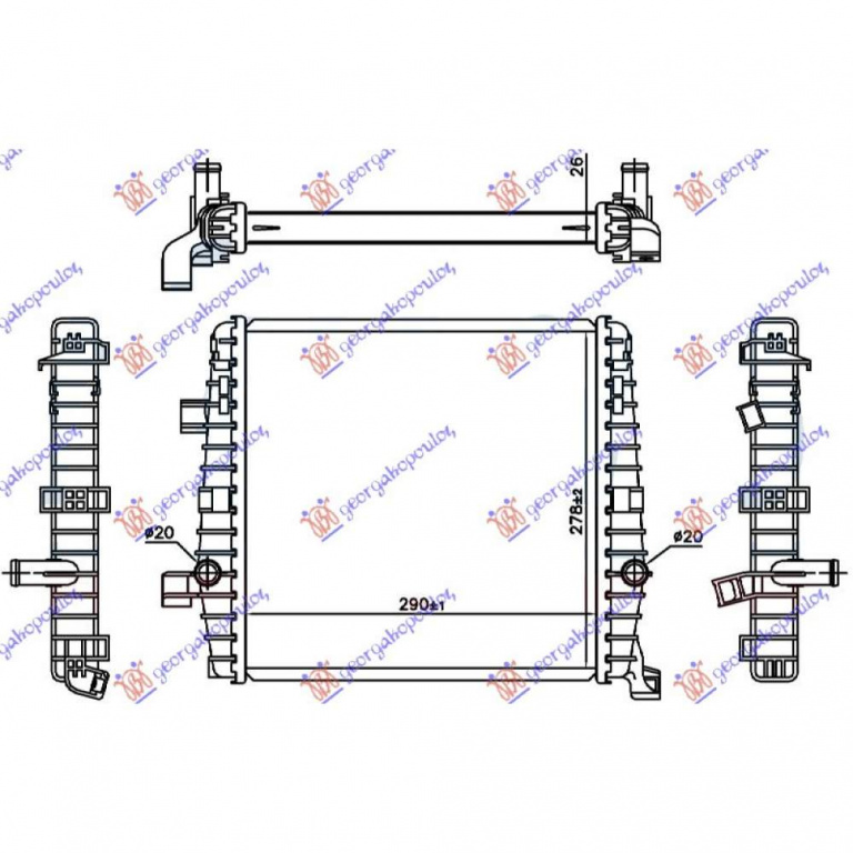 Radiator Apa - Porsche Cayenne 2012 , 7p0121253a