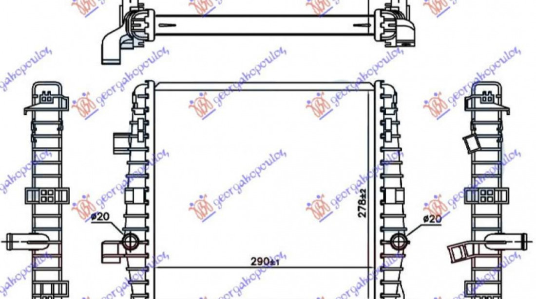 Radiator Apa - Porsche Cayenne 2012 , 7p0121253a