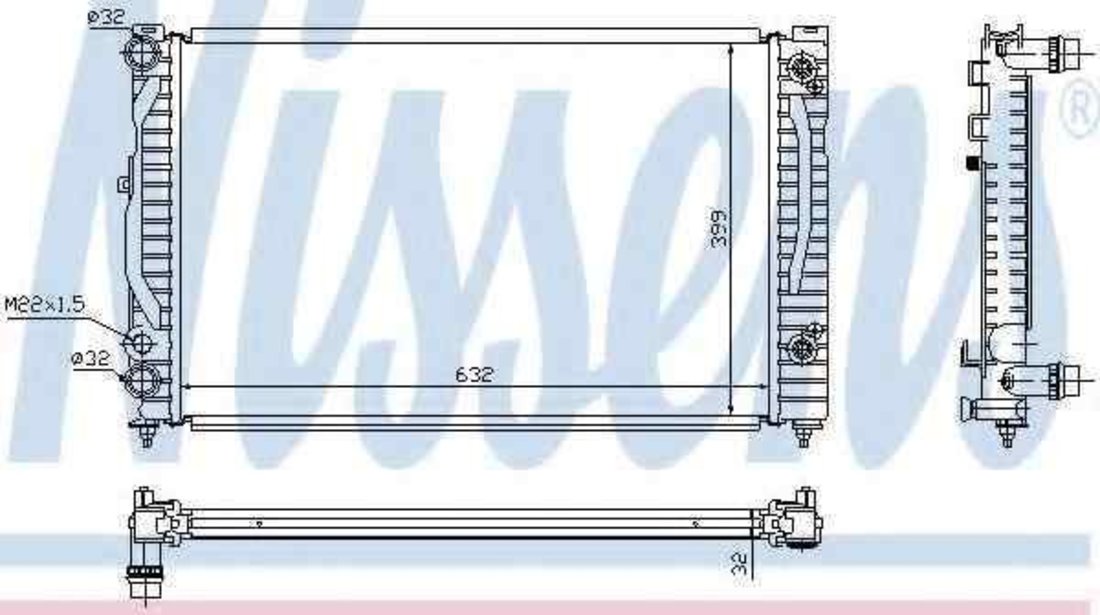 Radiator apa racire motor AUDI A4 (8D2, B5) NISSENS 60499