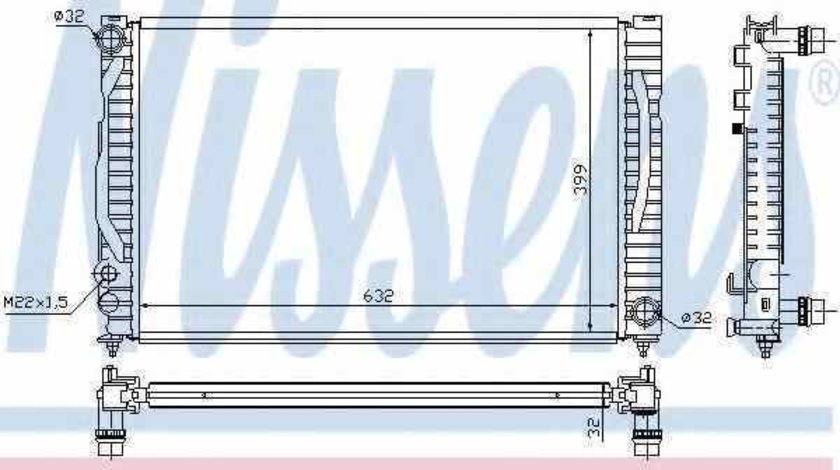 Radiator apa racire motor AUDI A4 8D2 B5 Producator NISSENS 60497