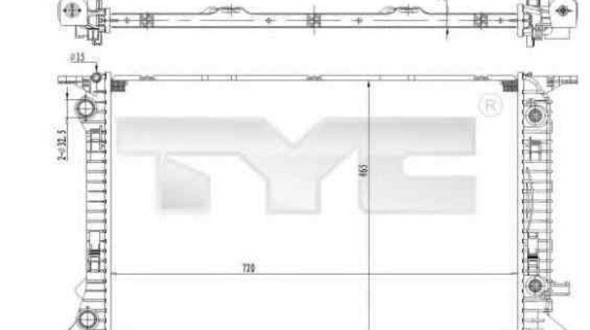 Radiator apa racire motor AUDI A4 (8K2, B8) TYC 702-0037