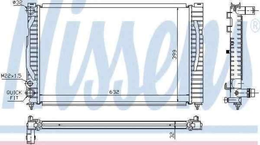 Radiator apa racire motor AUDI A4 Avant (8D5, B5) NISSENS 60491