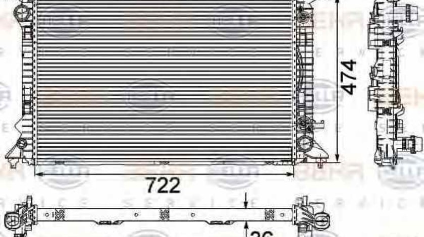 Radiator apa racire motor AUDI A4 Avant 8K5 B8 HELLA 8MK 376 745-651