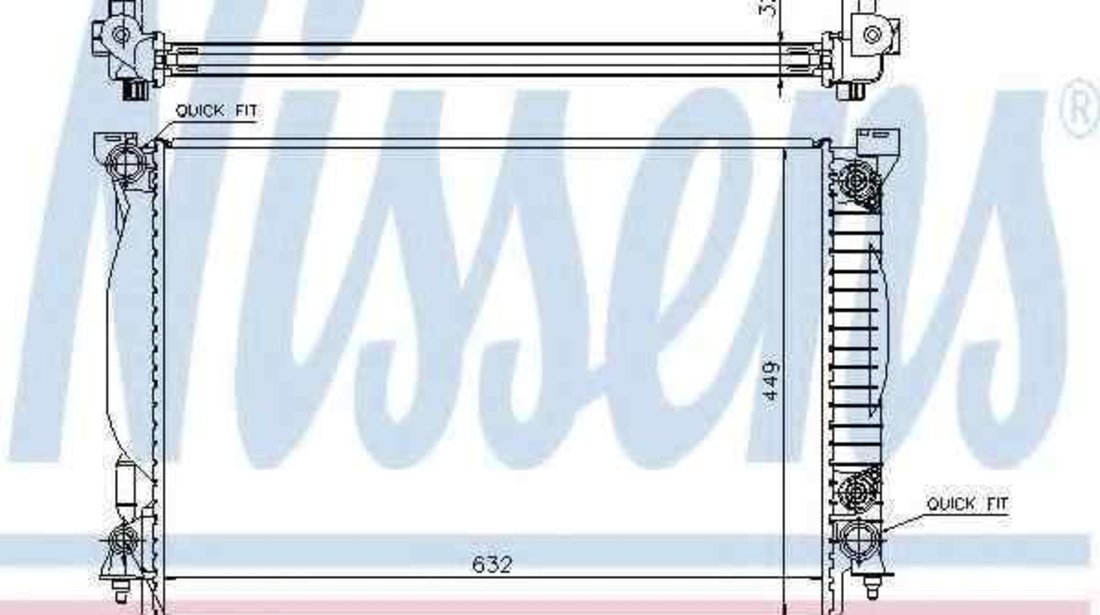 Radiator apa racire motor AUDI A4 Cabriolet (8H7, B6, 8HE, B7) NISSENS 60307A