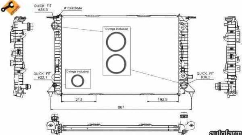 Radiator apa racire motor AUDI A5 Sportback 8TA NRF 53719