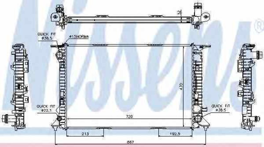Radiator apa racire motor AUDI A5 Sportback 8TA Producator NISSENS 60317