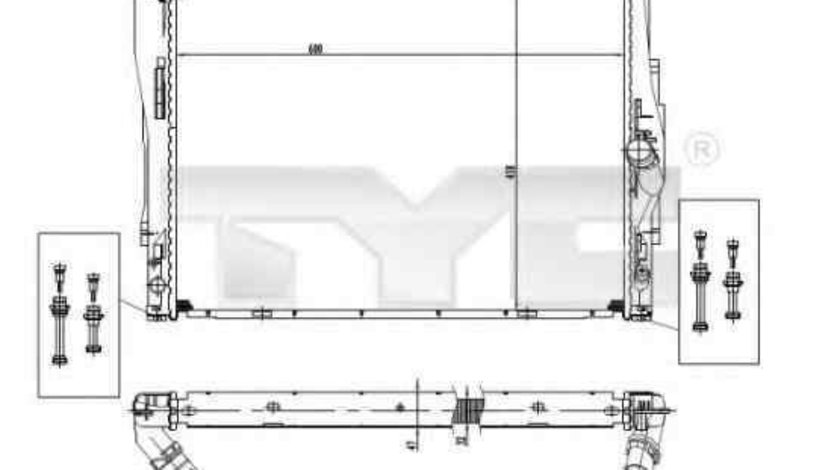 Radiator apa racire motor BMW 1 cupe (E82) TYC 703-0004