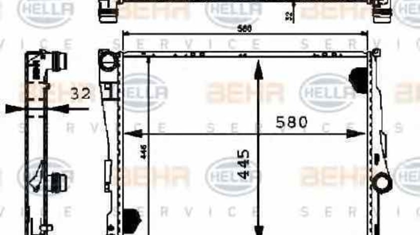 Radiator apa racire motor BMW 3 Cabriolet E46 HELLA 8MK 376 716-241