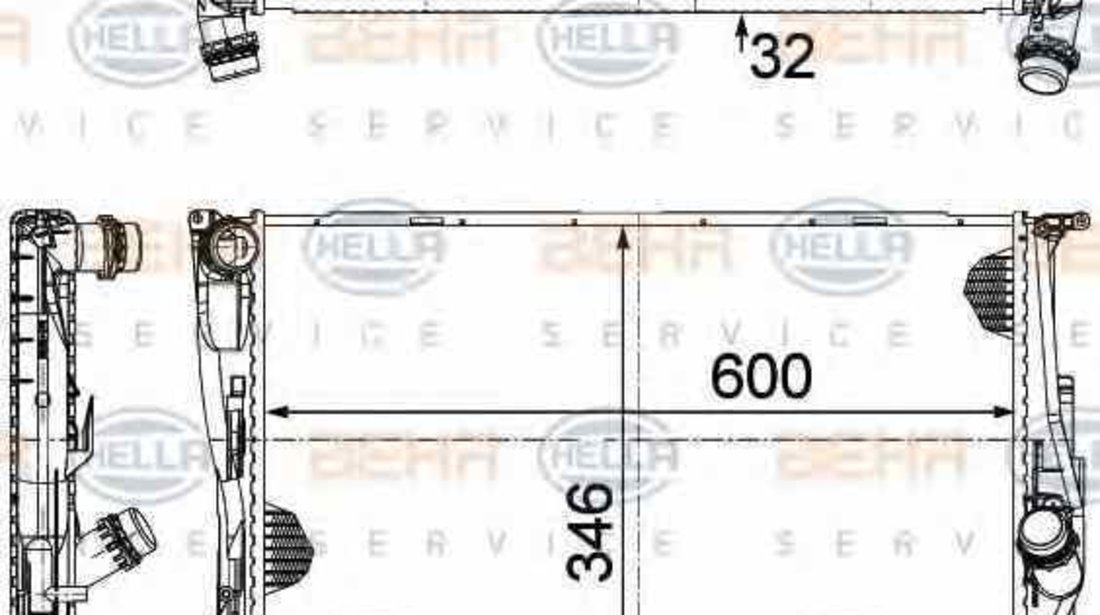 Radiator apa racire motor BMW 3 (E90) HELLA 8MK 376 754-004