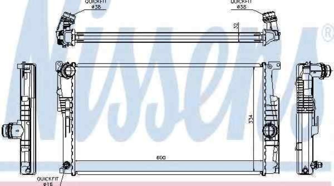 Radiator apa racire motor BMW 3 (F30, F35, F80) NISSENS 60815