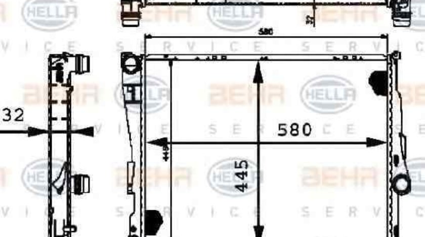 Radiator apa racire motor BMW (BRILLIANCE) 3 SERIES (E46) HELLA 8MK 376 716-271