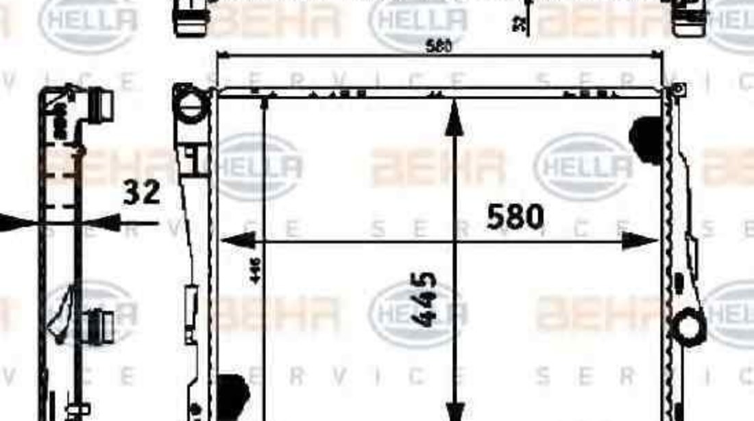 Radiator apa racire motor BMW (BRILLIANCE) 3 SERIES (E46) HELLA 8MK 376 716-261
