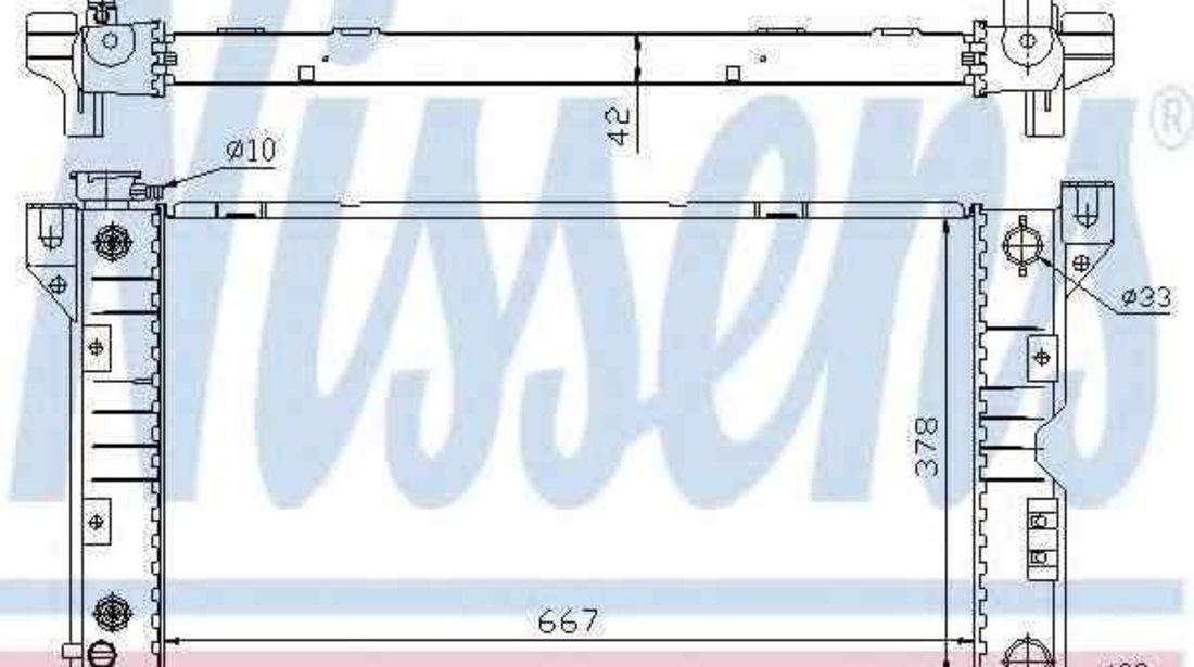 Radiator apa racire motor CHRYSLER VOYAGER III (GS) NISSENS 60984