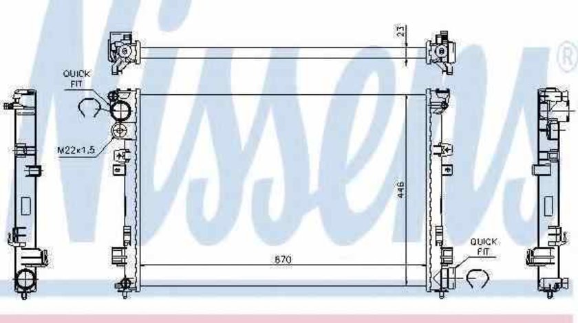 Radiator apa racire motor CITROËN EVASION 22 U6 NISSENS 61875A