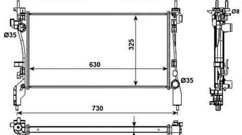 Radiator apa racire motor CITROËN NEMO caroserie (AA_) NRF 53982