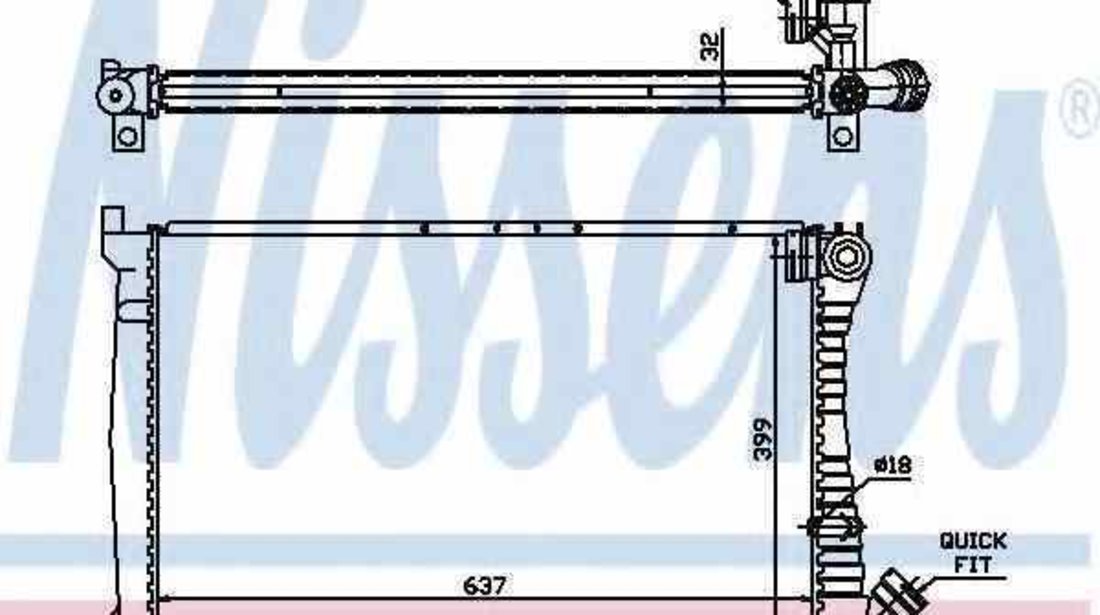 Radiator apa racire motor CITROËN XM Y4 NISSENS 61349A