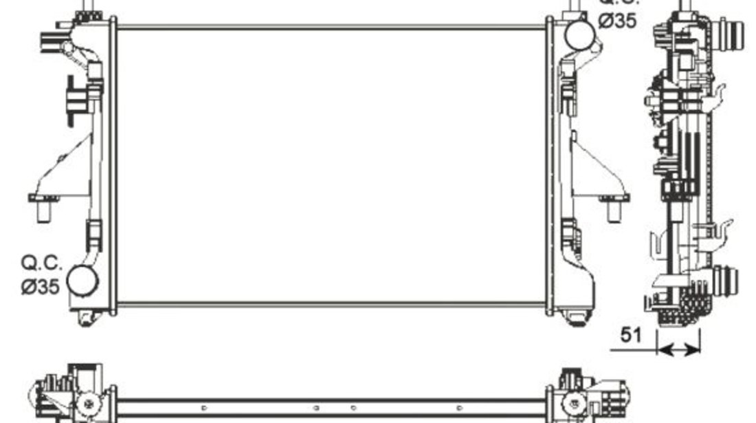 Radiator apa racire motor CITROEN JUMPER; FIAT DUCATO; PEUGEOT BOXER 2.2D/2.3D/3.0 d dupa 2006 cod intern: CI4025CE