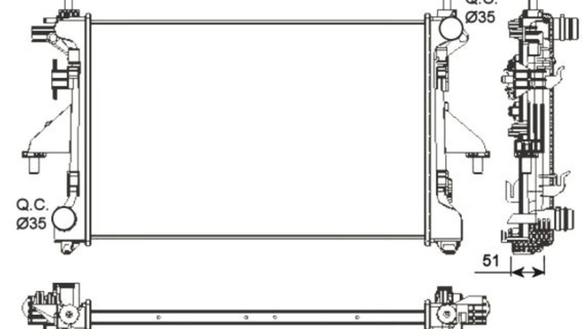 Radiator apa racire motor CITROEN JUMPER; FIAT DUCATO; PEUGEOT BOXER 2.2D/2.3D/3.0 d dupa 2006