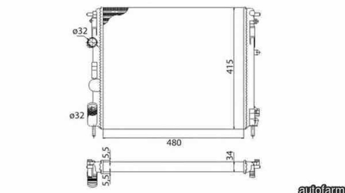 Radiator apa racire motor DACIA LOGAN LS MAGNETI MARELLI 350213991003