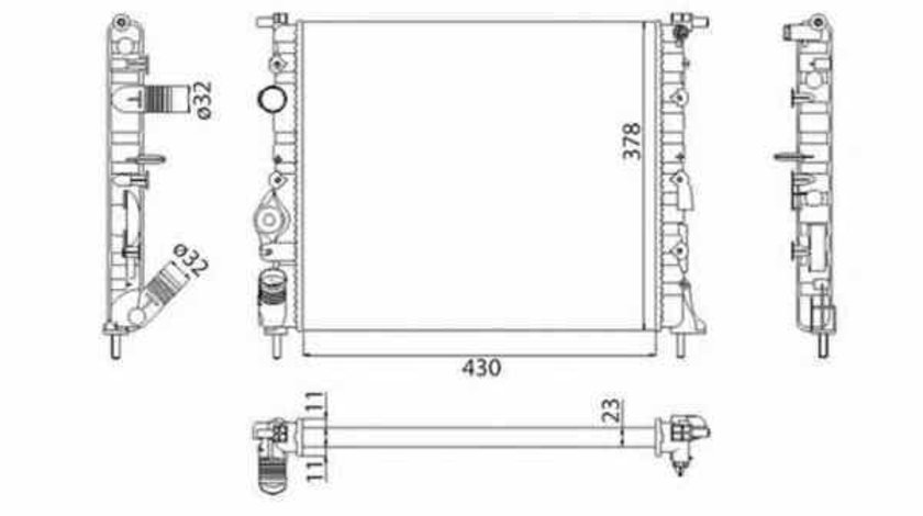 Radiator apa racire motor DACIA LOGAN LS MAGNETI MARELLI 350213261003