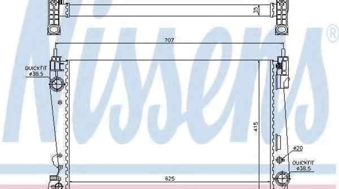 Radiator apa racire motor FIAT DOBLO caroserie inchisa/combi (263) NISSENS 61916