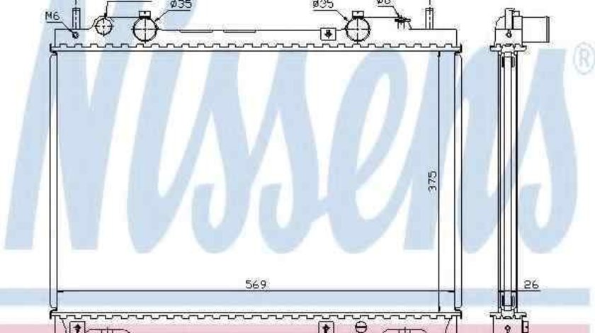 Radiator apa racire motor FIAT MULTIPLA (186) NISSENS 61672A