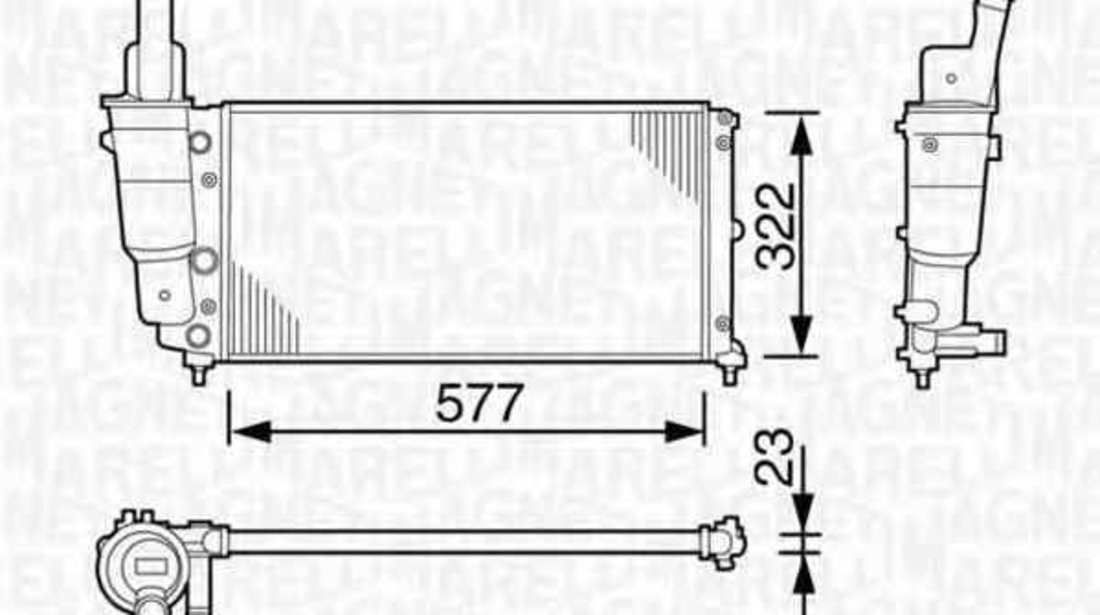 Radiator apa racire motor FIAT PUNTO 176 MAGNETI MARELLI 350213114003