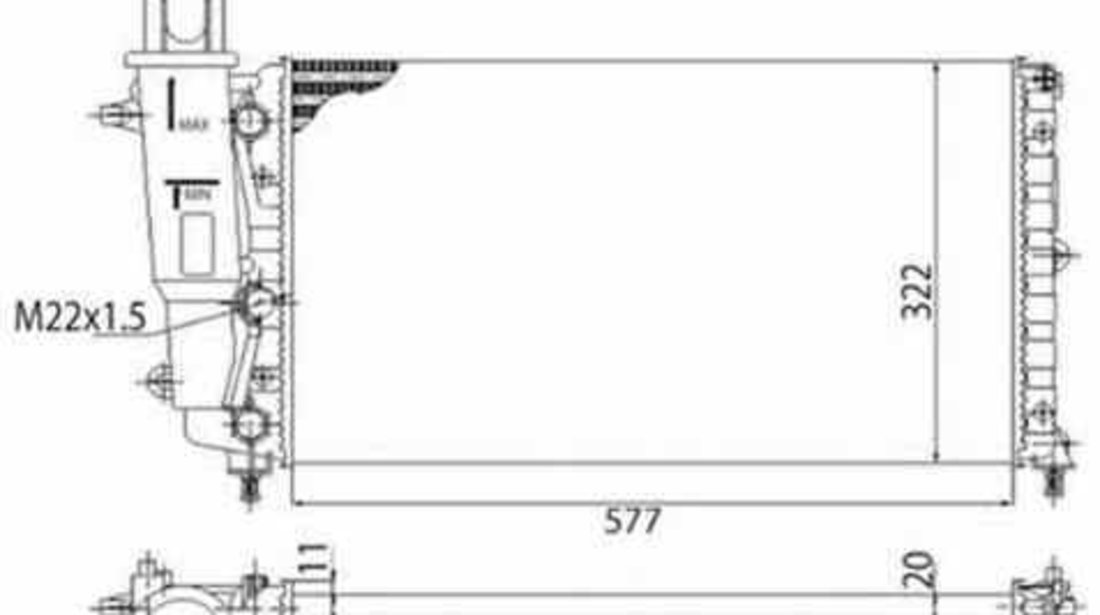 Radiator apa racire motor FIAT PUNTO 176 MAGNETI MARELLI 350213114003