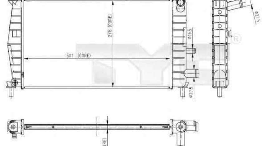 Radiator apa racire motor FORD FIESTA IV (JA_, JB_) TYC 710-0025